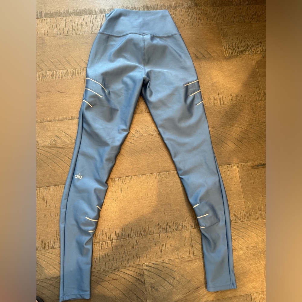 ALO blue and silver air lift pants